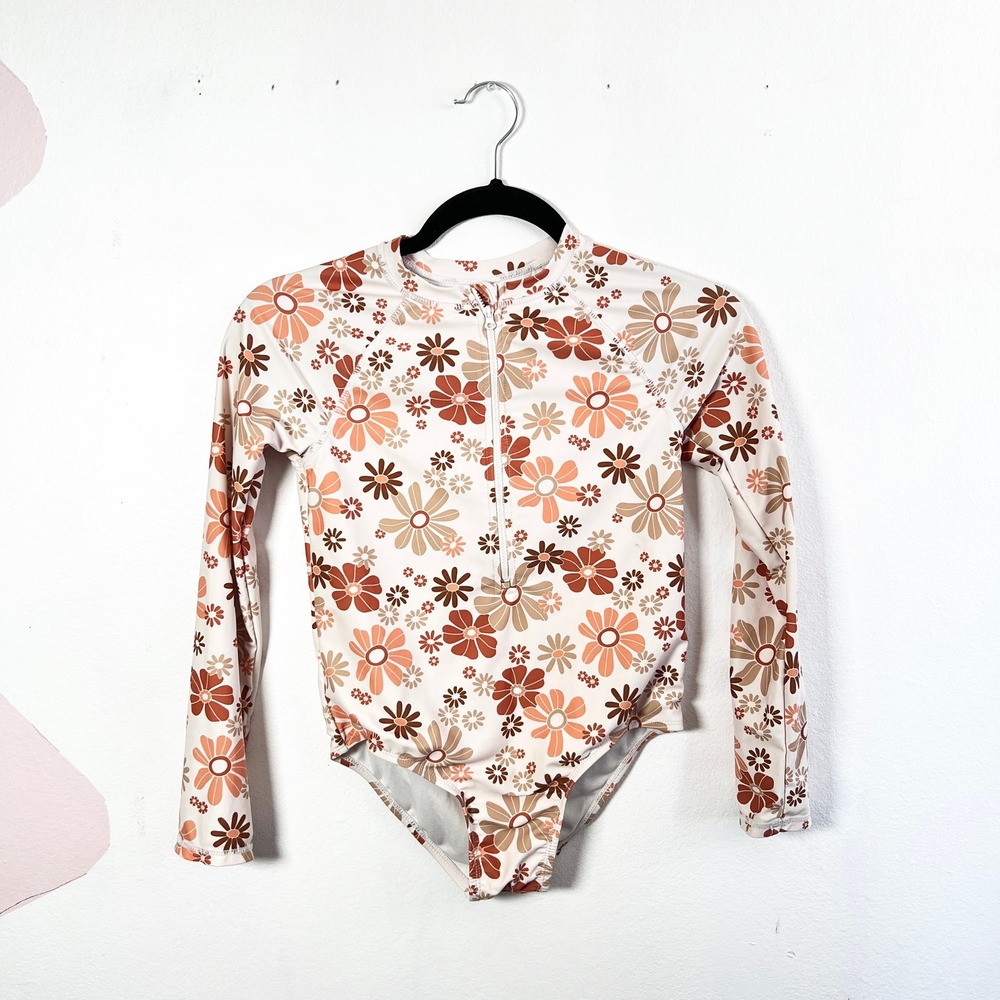 Little Co By‎ Lauren Conrad One Piece Swimsuit Girls Sz 10 Retro Flowers